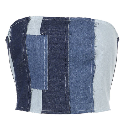 streetwear-stitching-spliced-burr-tube-off-shoulder-strapless-denim-wrap-top-6