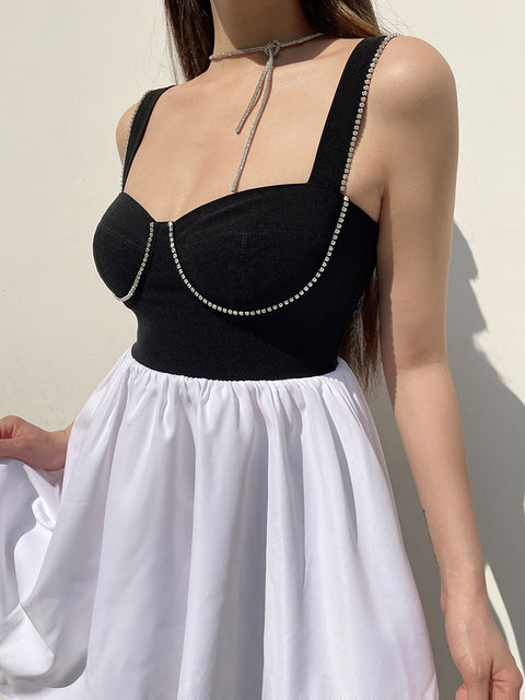 elegant-diamonds-patchwork-corset-milkmaid-a-line-strap-birthday-dress-2