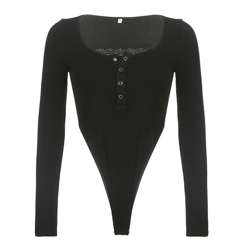 casual-black-bodycon-lace-trim-buttons-basic-sexy-bodysuit-4