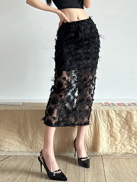 elegant-jacquard-black-see-through-double-layer-transparent-retro-skirt-3