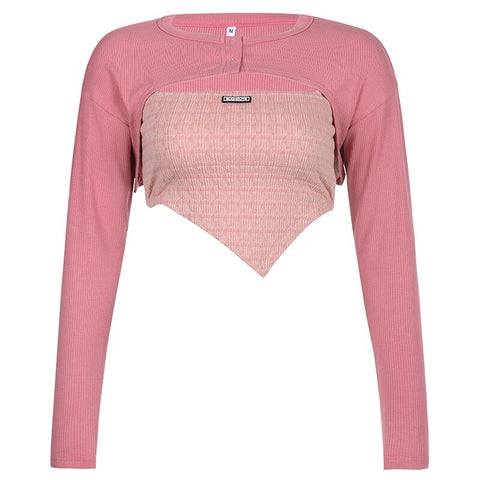 pink-cropped-smock-top-camis-tow-piece-set-sweet-cute-slim-casual-irregular-t-shirt-7