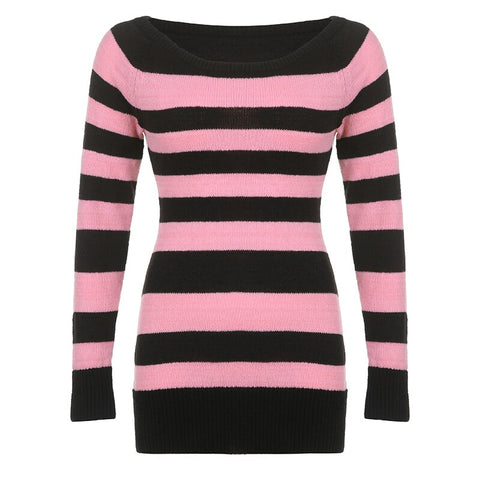 grunge-fairycore-stripe-off-shoulder-sweater-mini-retro-dress-5