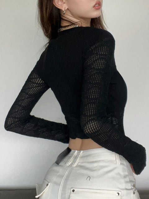 square-neck-black-drawstring-knitted-basic-top-tee-3