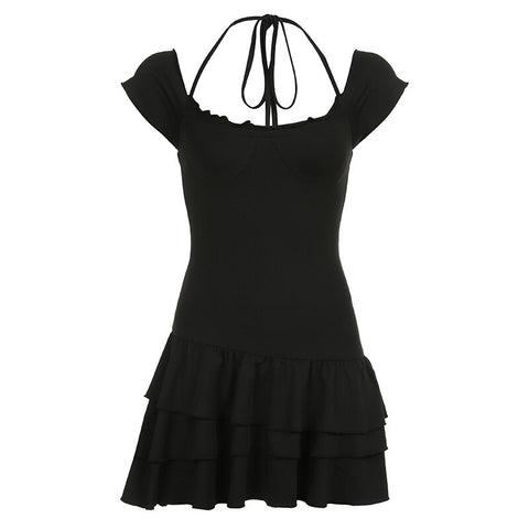 casual-halter-frill-folds-balletcore-gothic-slim-three-layer-summer-short-dress-6
