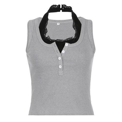 grey-casual-halter-choker-lace-knitted-buttons-sleeveless-top-6