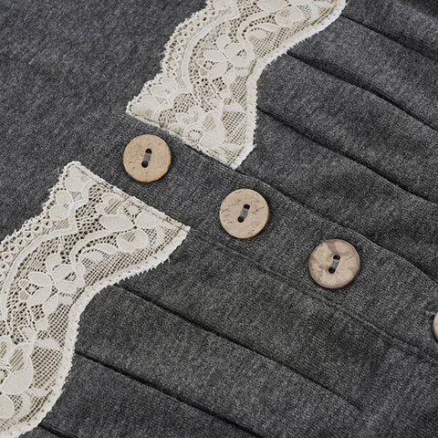 retro-square-neck-folds-long-sleeve-lace-patchwork-buttons-slim-top-8