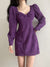 purple-loose-corduroy-ruched-square-neck-elegant-solid-long-sleeve-party-dress-3