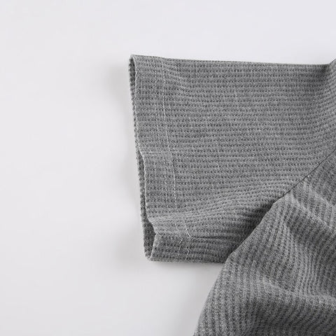 Irregular Hem Slim Stitch Contrast Top