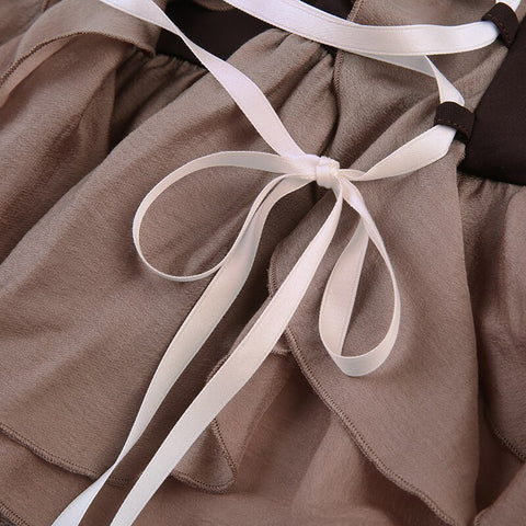 mesh-patchwork-tube-ruffles-design-lace-up-bandage-short-dress-8