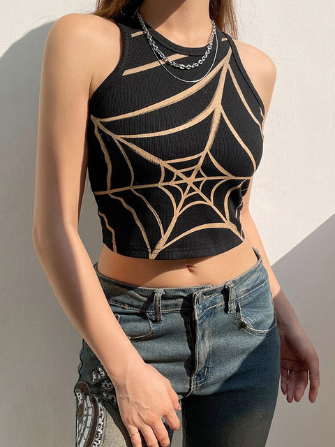 gothic-graphic-printed-bodycon-grunge-slim-short-dark-sleeveless-crop-top-3