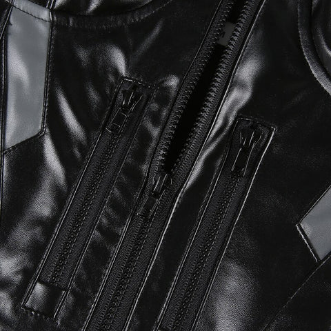 streetwear-punk-zipper-black-pu-leather-camis-sexy-lace-up-club-party-bandage-top-9