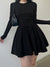 long-sleeve-corset-black-solid-basic-o-neck-pleated-slim-elegant-dress-5