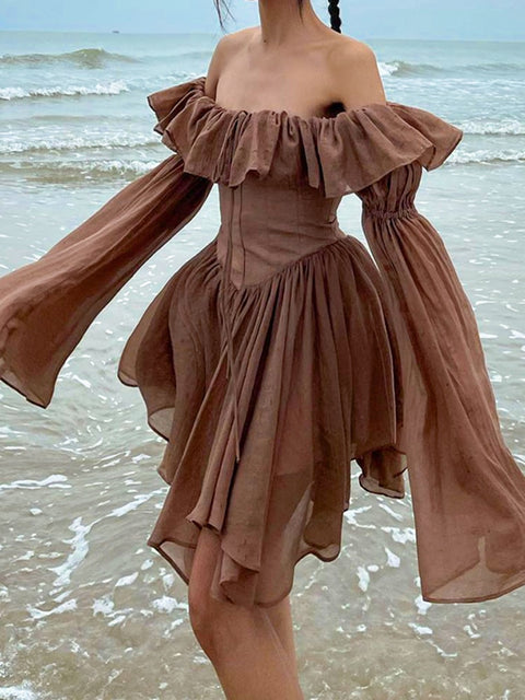 brown-corset-pleated-off-shoulder-ruffles-patchwork-beach-sexy-sundress-2