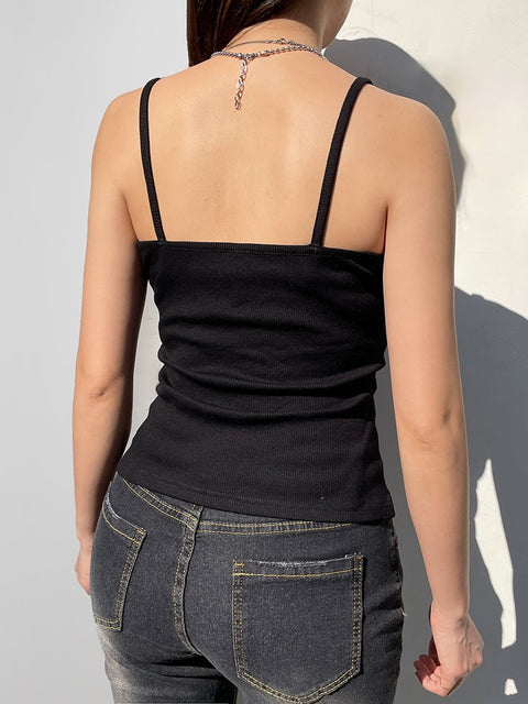 v-neck-lace-trim-black-chic-folds-mini-camisole-basic-summer-backless-knit-top-4