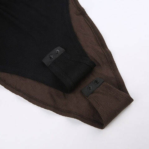 elegant-halter-neck-patchwork-cut-out-fake-2-pieces-bodysuit-8