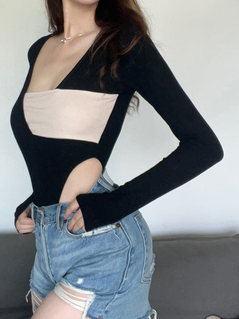 v-neck-design-skinny-patched-autumn-basic-body-one-piece-contrast-casual-bodysuit-4