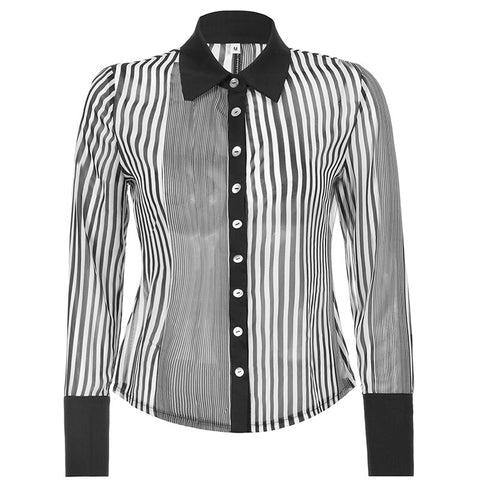 chic-stripe-long-sleeve-chiffon-blouse-cardigan-thin-gothic-buttons-shirts-5