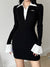flare-sleeve-skinny-black-mini-patchwork-slim-basic-turn-down-collar-casual-dress-2