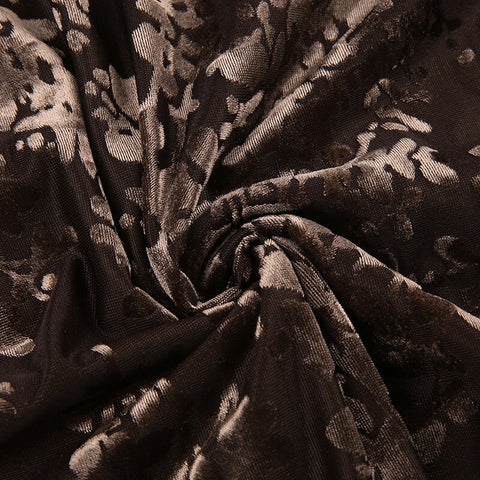 aesthetic-brown-velvet-jacquard-double-layer-fairycore-long-skirt-13