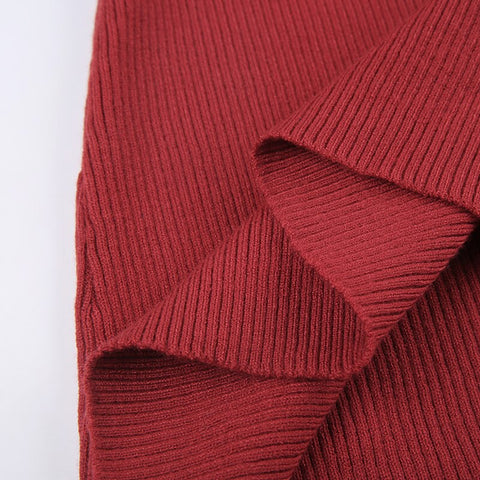 red-bodycon-elegant-solid-slash-neck-casual-slim-basic-party-sweater-dress-9