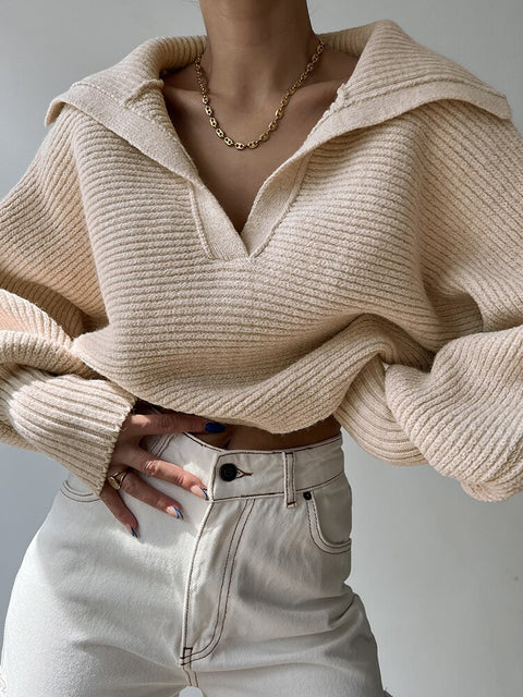 casual-solid-loose-jumper-knit-basic-fashion-chic-pullover-turn-down-collar-knitting-sweater-1
