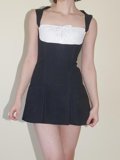 patchwork-tank-chic-sweet-bow-contrast-slim-dress-1