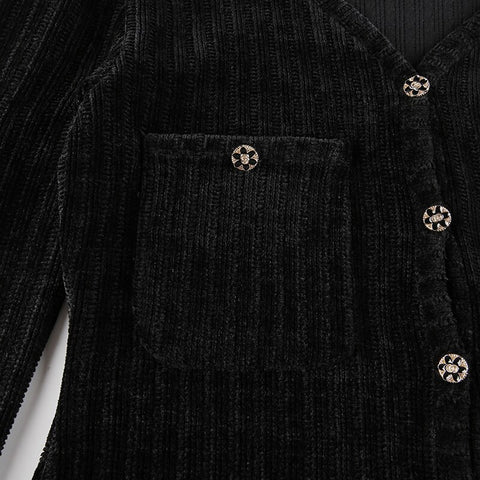 black-velvet-elegant-v-neck-buttons-up-evening-chic-party-short-dress-7