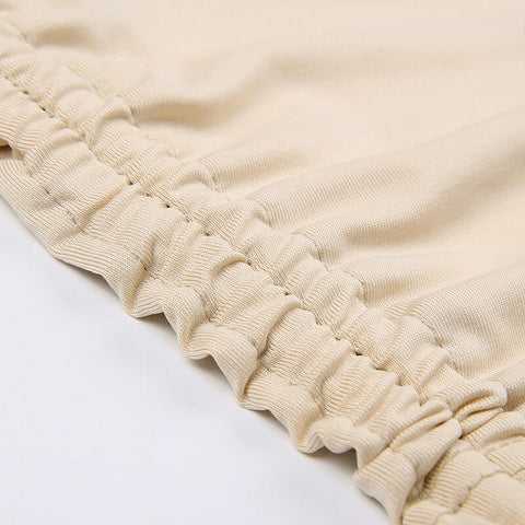 khaki-drawstring-strapless-tube-letter-print-mini-vest-top-9