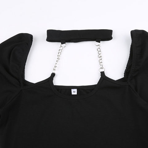 asymmetrical-bodycon-halter-neck-black-mini-gothic-lace-up-mesh-spliced-dress-9
