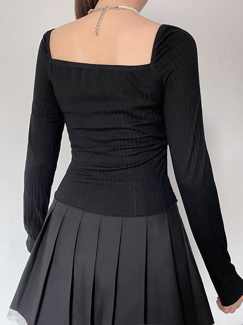 sweet-chic-lace-trim-frill-slim-cute-ruched-casual-basic-skinny-cropped-top-4