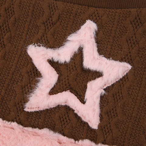 brown-bodycon-star-patched-knitted-autumn-winter-party-mini-pencil-fur-skirt-9