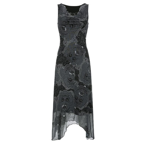 grey-vintage-frill-graphic-printed-mesh-sleeveless-long-dress-7