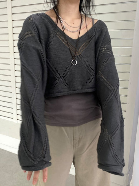 harajuku-goth-loose-knitting-argyle-hollow-out-smock-loose-casual-pullover-knitwear-3