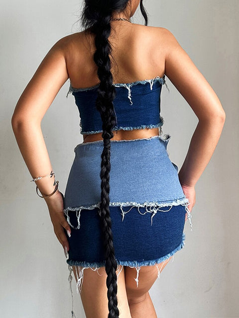 blue-sexy-tassel-denim-buckle-sleeveless-outfits-dress-4