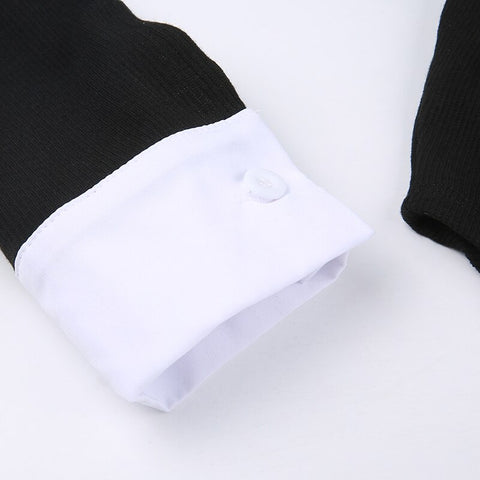 fashion-design-patchwork-bodycon-sexy-hollow-out-turn-down-collar-contrast-bodysuit-8