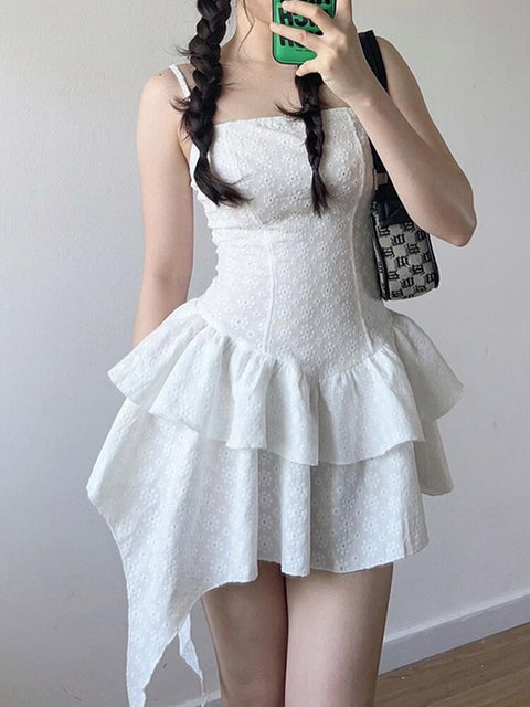 strap-white-sleeveless-hollow-stitching-pleated-fringe-dress-1