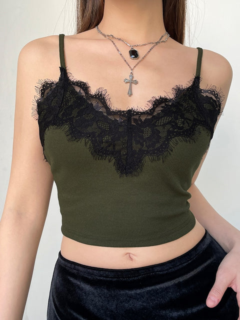 green-lace-trim-camis-mini-knit-skinny-summer-vest-short-chic-basic-crop-top-4