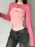 pink-cropped-smock-top-camis-tow-piece-set-sweet-cute-slim-casual-irregular-t-shirt-3