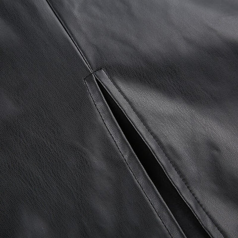 asymmetrical-folds-fashion-gothic-black-leather-spaghetti-strap-v-neck-long-party-dress-9