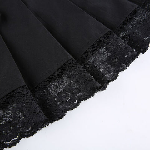 Gothic High Waist Lace Up Short Skirt