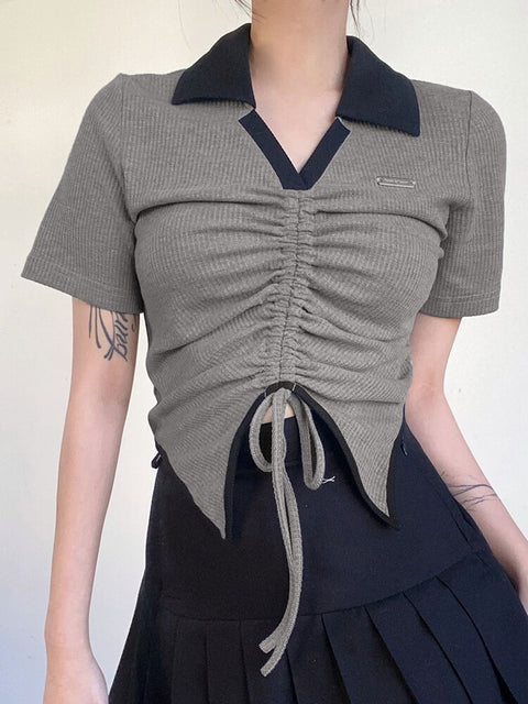 casual-basic-drawstring-irregular-hem-slim-stitch-contrast-cute-crop-top-2