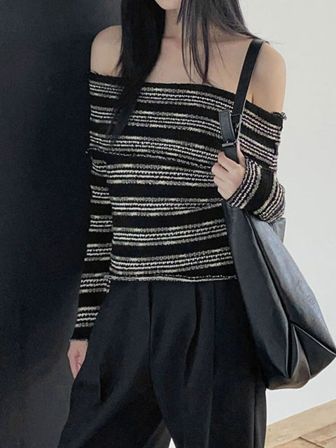harajuku-gothic-black-stripe-off-shoulder-knitted-grunge-aesthetic-pullover-slash-neck-sweater-9