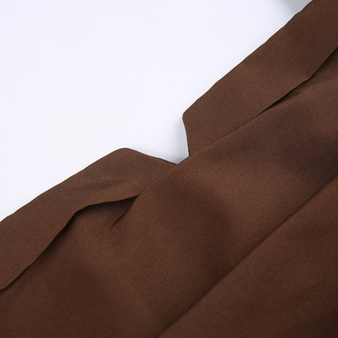 square-neck-brown-ruched-long-sleeve-fashion-solid-pleated-dress-9