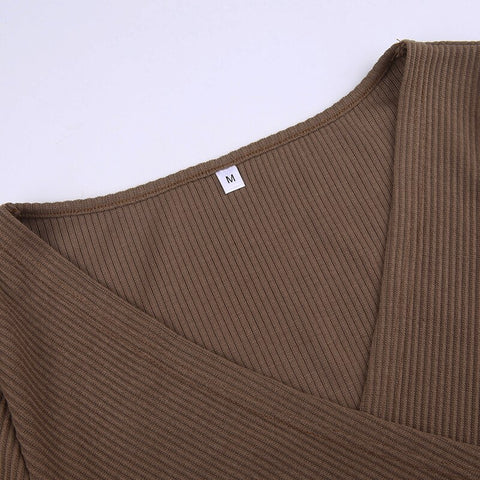 v-neck-brown-knitted-bodycon-sexy-solid-wrap-ruched-basic-elegant-dress-8