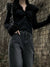 fluffy-fur-trim-collar-black-fashion-chic-folds-cropped-buttons-cardigans-top-1