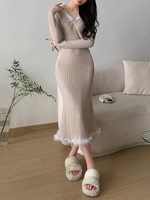fashion-fur-trim-knitted-elegant-furry-bow-slim-casual-autumn-winter-long-dress-2