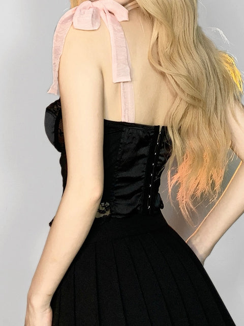 black-strappy-bow-lace-cropped-ruffles-patchwork-sexy-top-6