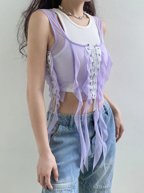 streetwear-ruffles-patchwork-mesh-see-through-thin-lace-up-crop-top-2