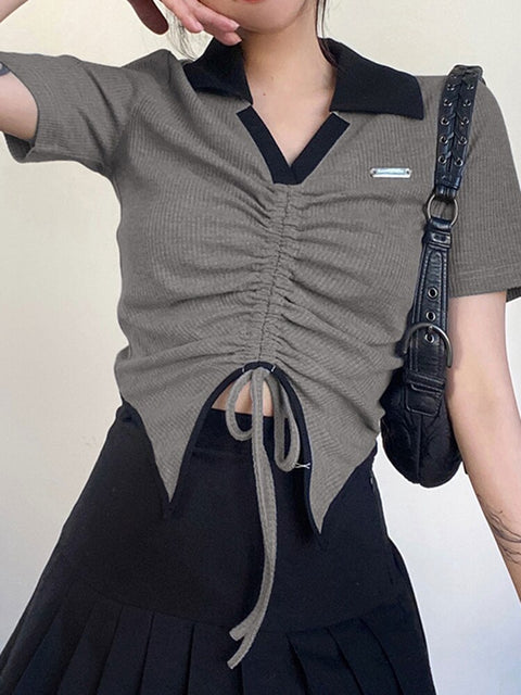 casual-basic-drawstring-irregular-hem-slim-stitch-contrast-cute-crop-top-3