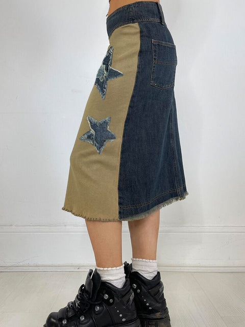 streetwear-vintage-patchwork-low-waist-denim-star-embroidery-burr-skirt-3